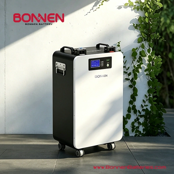 48V 200Ah Lithium Battery, 10kWh Home Battery Backup, Floor-standing Mobile Energy Storage with Built-in Wheels
