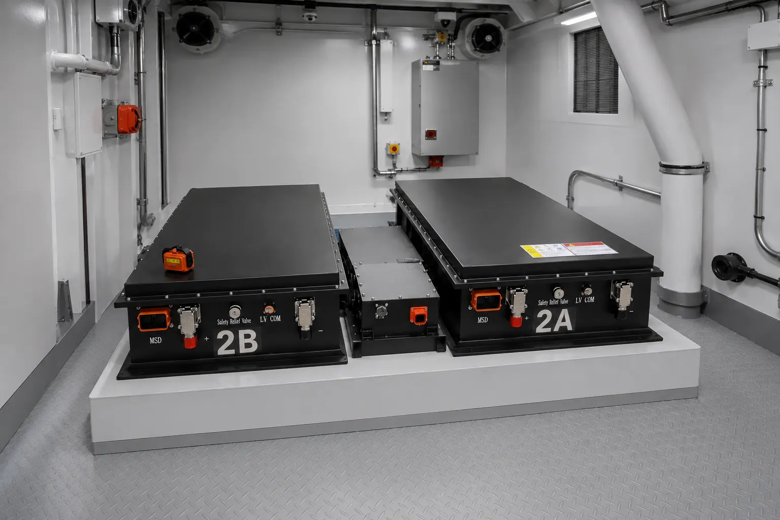 One complete Bonnen 500V–700V high-voltage marine battery system installed as a unified platform