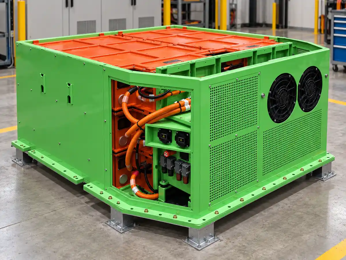 High-voltage orange battery pack concept for large industrial equipment